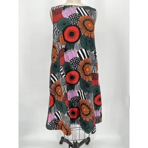 Uniqlo Marimekko A-Line Shift Dress Sz XS Multicolor Floral Sleeveless